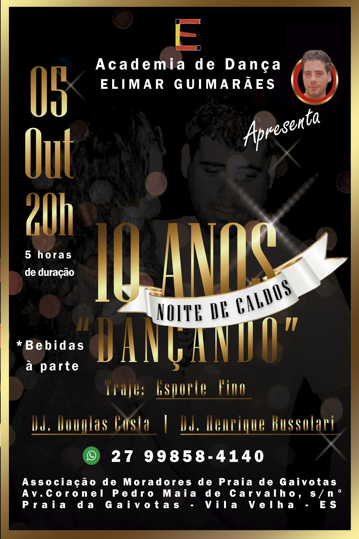 Cartaz da comemoração de 10 anos da Academia de Dança Elimar Guimarães